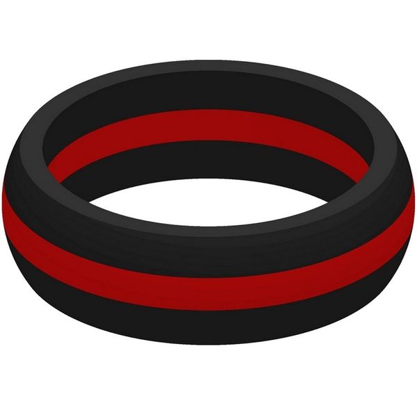 SayitBands Thin Red Line Silicone Ring Size 6