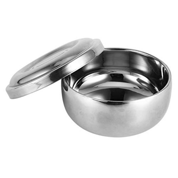 Shaving Bowl with Lid, Stainless Steel Shaving Soap Cream Bowl For Men Wet Shave