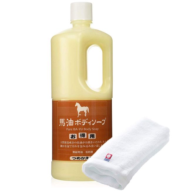 Azuma Shoji Horse Oil Body Soap, Refill 33.8 fl oz (1000 ml), Skin Care Traveling Bijin Bayu