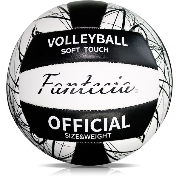 Fantecia Volleyball Official Size 5 for Outdoor Game Play, Soft Beach Volleyballs for Youth Adults, Beginners Training Lite Volleyball