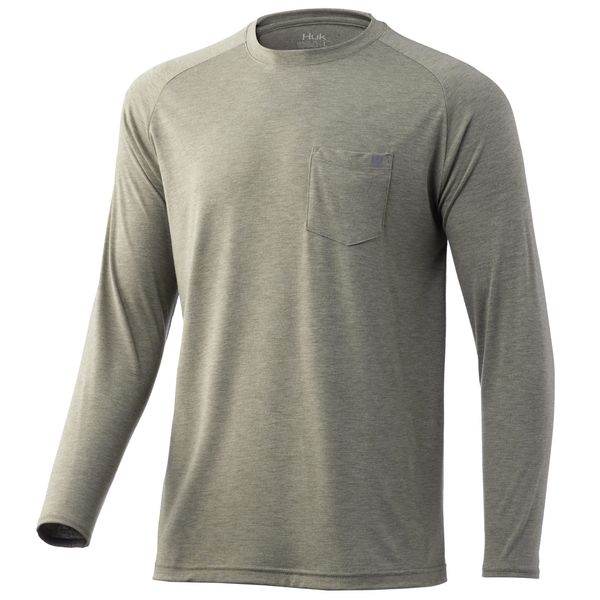 HUK Waypoint Long Sleeve Shirt | Performance T-Shirt +50 UPF Moss