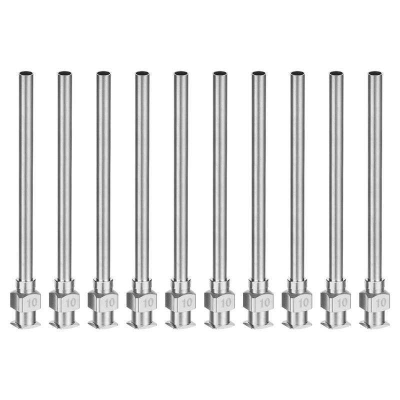 Produktbild von PATIKIL 6x Stumpfe Dosierkanüle 8G, 254 Mm Länge, Edelstahl, Luer-Lock, Für Kleber, Öle, Farben & Co.