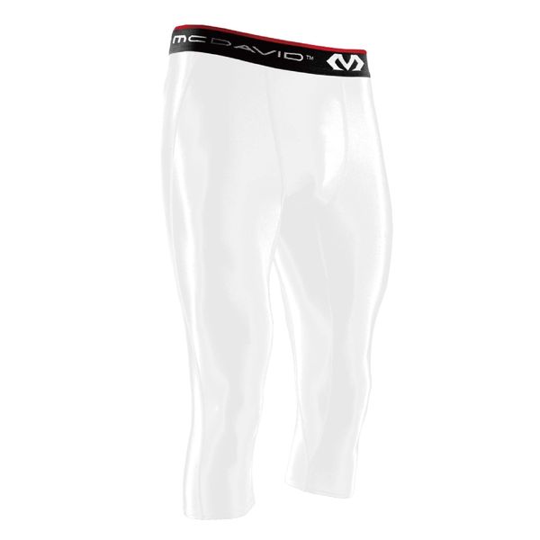 McDavid M8180 Compression Inner, 3/4 Length, Tights, Compression, Sweat Absorbent, Quick Drying, Performance, Fatigue, M, White, Sports, Training, Basketball, Baseball, Running