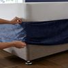 Catherine Lansfield Kingsley Matt Velvet Double Elasticated Divan Base Wrap Navy Blue