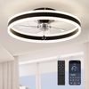 Low Profile Ceiling Fans with Lights, Flush Mount Modern Ceiling Fan and Remote 