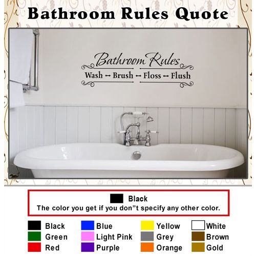 Bathroom Rules Quote Saying Vinyl Wall Art Decals Stickers Home Decor D53