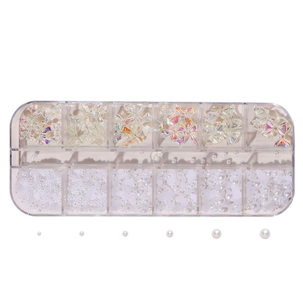 YFFSFDC Nail Parts (White Pearl+Butterfly)