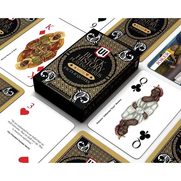 Urban Intellectuals Black History Playing Cards - African American Themed Gold Foil Cool Decks of Cards - Poker Blackjack Famous People Games Educational Quotes Fact Collectibles - Black