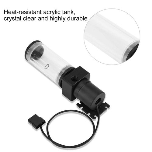 19W 12v CPU Water Cooling Pumpe Reservoir DIY Combo, 800L/H, G 1/4" Thread Port, PC CPU Water Cooling System Heat Exchanger Tool, Transparent Acrylic Material, Easy Install(110mm)