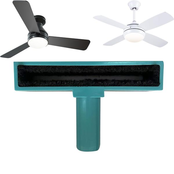Cleaning Vacuum Cleaner, Ceiling Fan Cleaner Duster with Vacuum Attachment for High Ceiling-Furniture Cleaning, Ceiling Fan Cleaning Tool Accessories for Most Vacuum Cleaners (01_Blue)