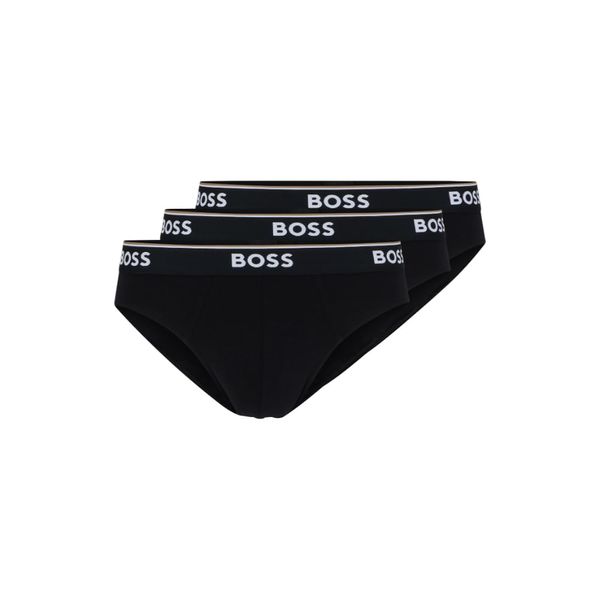 BOSS Herren 3er-Pack Klassische Stretch-Slips mit normaler Passform Slip, Schwarz, Large
