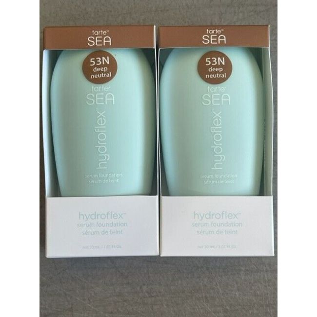 2 PACK - Tarte SEA Hydroflex Foundation 1.01 oz AS PICTURED #53N "DEEP NEUTRAL"