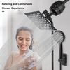 Filtered Rain Shower Head, High Pressure 8″Square, and 5 Settings Handheld Showe