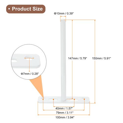 uxcell 6Set Floating Shelf Brackets, 6" 4 Holes Iron Concealed Hidden Shelf Supports for Floating Wood Shelves, White