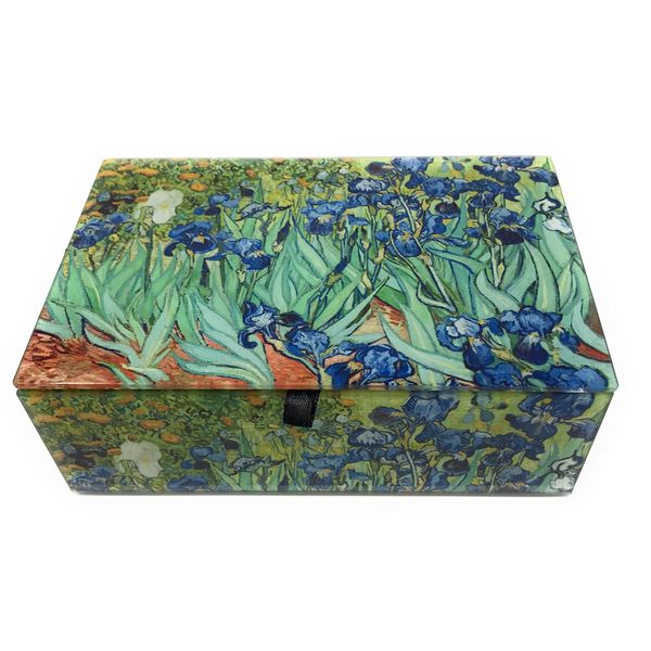Vincent Van Gogh Glass Jewelry Keepsake Box (Iris)