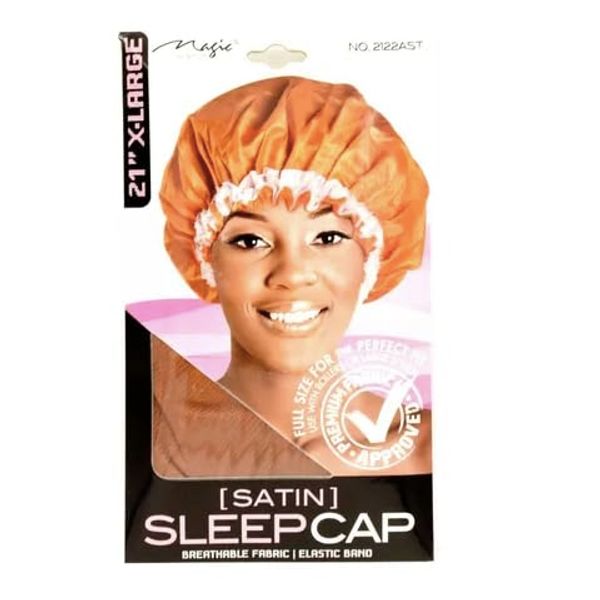 Magic Collection Satin Sleep Cap X-Large, Assorted Colours, Pack of 2