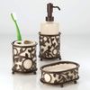 InterDesign Vine Bathroom Countertop Toothbrush Holder, Vanilla/Bronze