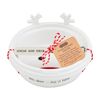 Mud Pie Deer Store Bought Container, dish 2" x 6 1/2" dia | spreader 5 1/2", WHITE