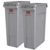 Rubbermaid Commercial Slim Jim 23-Gal Plastic Rectangular Trash/Garbage Can 2PK