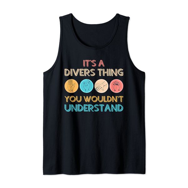 It's a Divers Thing Dive Sign Gestures Tank Top, black