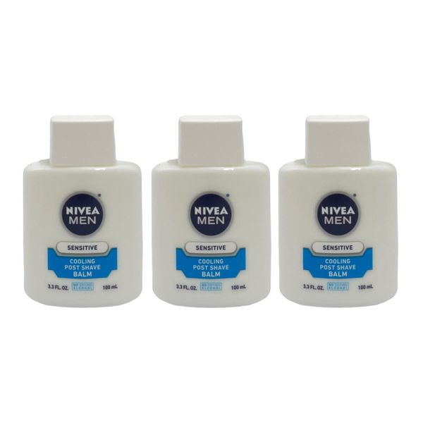 3 Pack Nivea Men Sensitive Cooling Post Shave Balm 3.3 oz Chamomile Vitamin E