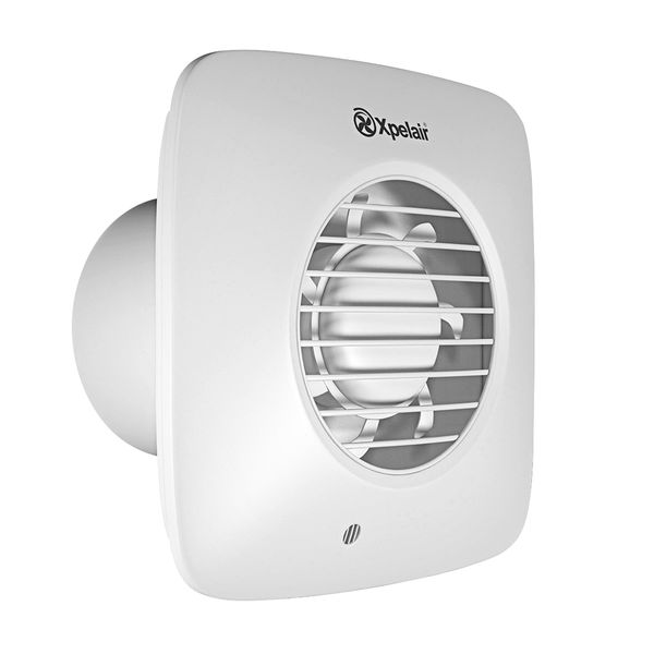 Xpelair DX100BHTS Simply Silent Bathroom Extractor Fan with Humidistat & Timer Control, Adjustable Twin Speed, Ghost Air Movement Technology for Quiet Running, 100mm (4″), Square – Cool White