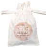 Flox Creative White Organic XS Drawstring Pouch Personalised Wedding Name and Date