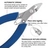 4”Micro Wire Cutter, Precision Flush Cutter,Professional Cable Soft Cutters,Strong and Sharp Side Cutting Pliers with Triangular Reset Spring, Ideal for Cuts Electrical Jewelry Processing ect(Blue)