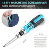 DURATECH 12-in-1 Ratcheting Screwdrivers Multi-bit Screw Drivers Quick-Load Bits