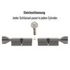 2x Knob Cylinder KSN 80 mm 40/40 Simultaneous Locking with 10 Keys