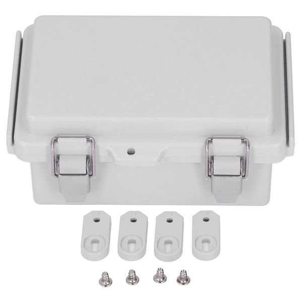 Junction Box,ABS Plastic Dustproof Waterproof IP67 Universal Electrical Boxes,Electrical Connection Case for Outdoor,DIY Electrical Project Enclosure,with Stainless Steel Latches,100x150x70mm