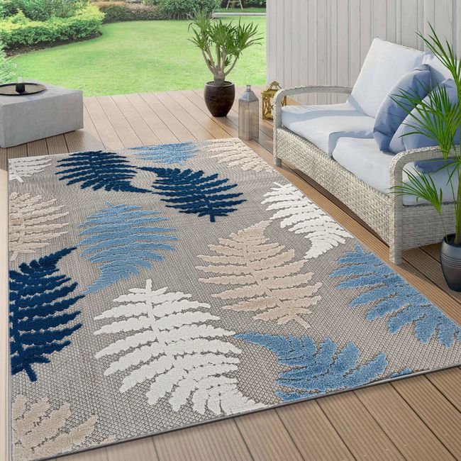 Rugshop Outdoor Rugs Bahama Palm Frond Floral Indoor/Outdoor Rug Patio Rugs 5x7