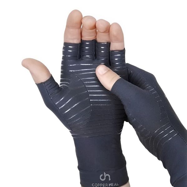 COPPER HEAL Arthritis Compression Gloves Rheumatoid Carpal Tunnel glove pains hands support finger joint wrist brace fingerless gloves women arthritis pain relief RSI hand pain