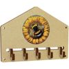 Azeeda 'Bumblebee & Sunflower' Wall Mounted Key Hooks/Holder (WH00084942)