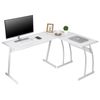 58" L-Shaped Gaming Desk Corner Computer Desk PC Laptop Table Workstation White