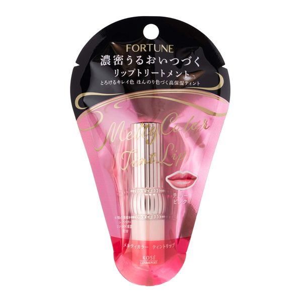 Fortune Kose Melty Color Tint Lip Balm, Slightly Blooming Berry Scent, Cherry Pink, 0.1 oz (3.4 g) x 1