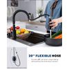 Matte Black Kitchen Faucets with Soap Dispenser,Kitchen Faucet with Pull down Sp