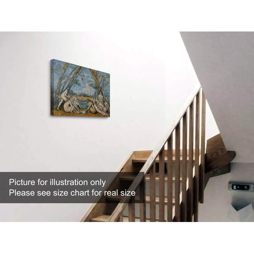Niwo ART - The Large Bathers, World's Most Famous Paintings Series, Canvas Wall Art Home Decor, Gallery Wrapped, Stretched, Framed Ready to Hang (20"x16"x3/4")