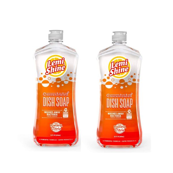 Lemi Shine Concentrated Liquid Dish and Hand Soap, Fresh Lemon Scent, 22 FL OZ (Pack of 2)2