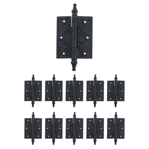 10 piece Wrought Iron Butt Hinge Steeple Tip Wrought Iron 3" W