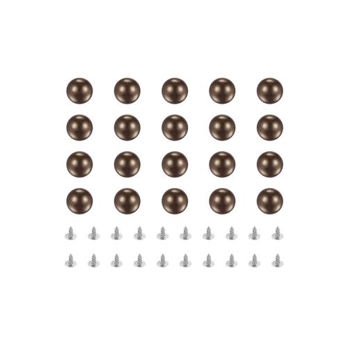 uxcell Pearl Rivet Studs Kit, 10mm Pearl Rivets Without Hole Faux Pearls Rivets Buttons for DIY Vase Fillers Wedding Party Home Decoration, Brown 50 Set