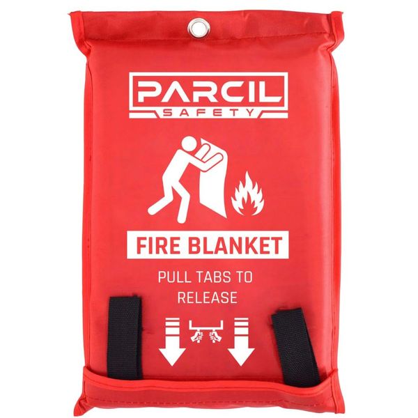 Parcil Distribution PD-452 Emergency Fire Blanket Car Emergency Kit Fire Extinguisher for Home & Kitchen, Woven Fiberglass Household Essentials, Chemical Free, No Mess, Heat Resistant Blanket, Large