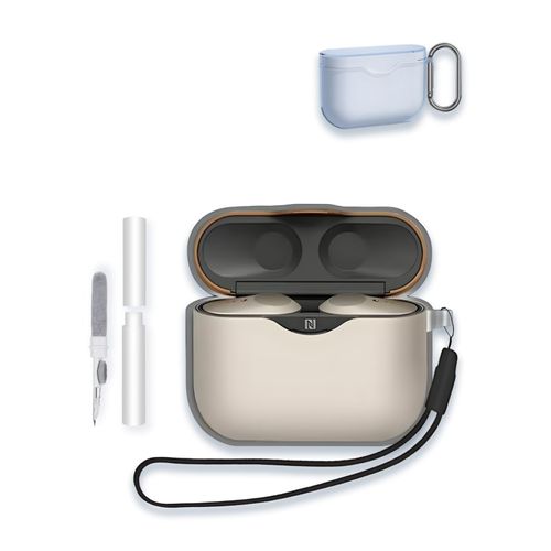Case Cover for Sony WF-1000XM3 Truly Wireless Earbud Headphones,WUNIAK Clear Soft TPU Protective Cover with Keychain and Cleaner Kit for Women Men Shockproof Skin,Clear