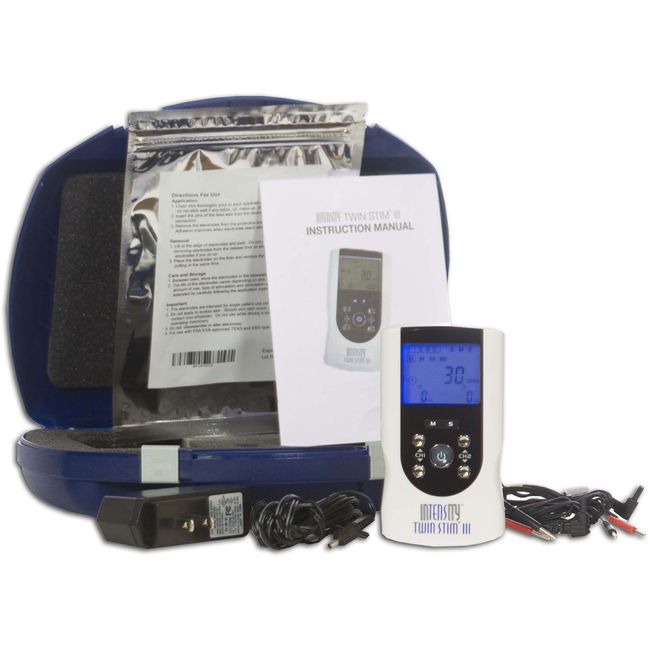 Intensity Twin Stim III TENS Unit w/ EMS - NEW OTC TENS Machine Warranty - Pads