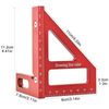 3D Multi Angle Measuring Ruler, 45/90 Degree Aluminum Alloy Woodworking Square Protractor, Miter Triangle Ruler High Precision Layout Measuring Tool Layout Scriber for Engineer(Red)
