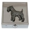 Fox Terrier Pill Trinket Box Chrome with Mirror Gift 143