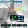 Small Digital Alarm Clock RGB Display Dimmable Plug-In with Battery Backup