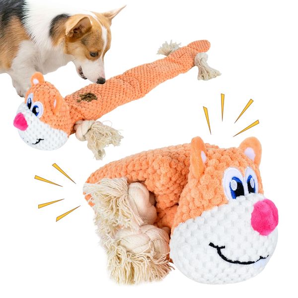 Squeaky Dog Toys, Dog Plush Toys, Indestructible Dog Toys, Dog Chew Toys, Dog Puzzle Toy for Boredom, Interactive Dog Teething Toys Tug of War Dog Toys for Small Medium Breed Dogs