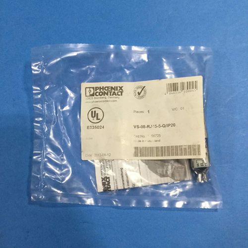 PHOENIX CONTACT VS-08-RJ45-5-Q/IP20 1.75 AMP, 100 MHZ, 1656725, -20 to +70 Degree C, 72 VDC, 8 Position, Connector, IP20, Plastic Material, RJ45 Connector, W/Locking Clips