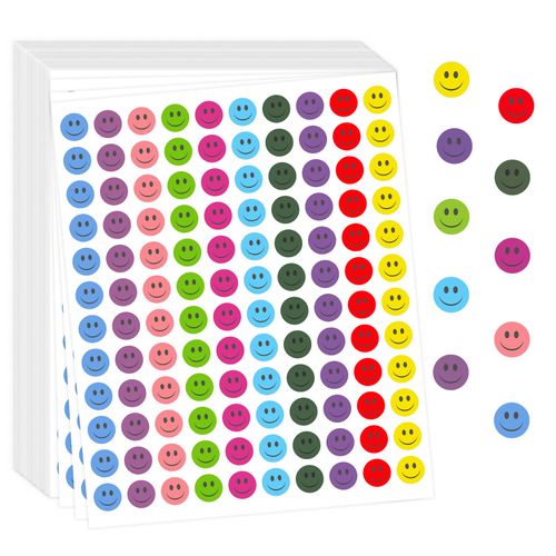 6000 PCS Smiley Face Stickers, Small Happy Face Stickers, 10 Colors Happy Face Decal Stickers, Mini Incentive Reward Stickers for Kids, Round Behavior Chart Stickers for Students Teachers Supplies